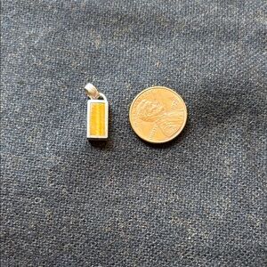 Tiger’s Eye Rectangular Pendant Silver Charm
